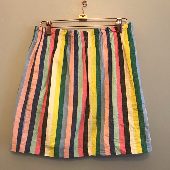 J. Crew Dresses & Skirts - J. Crew striped linen-cotton sidewalk mini skirt